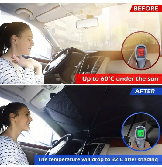Premium Car Umbrella Sunshade Cover – for Cars, SUVs & Vans (56" x 31")
