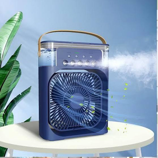 Personal Mini Air Cooler Fan with Mist & LED Night Light | 10-Inch Portable