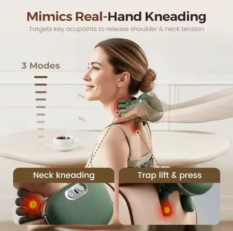 Rechargeable Neck, Back & Shoulders Massager With Heat Therapy