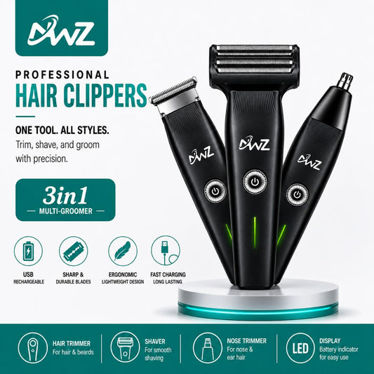 3 in 1 Professional Hair Clipper & Grooming Kit