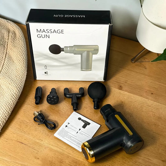 Professional Massage Gun | 6 Speed Levels | 4 Interchangeable Heads | Deep Tissue Relief